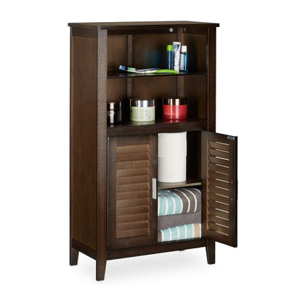 Bathroom cabinet dark brown LAMELL