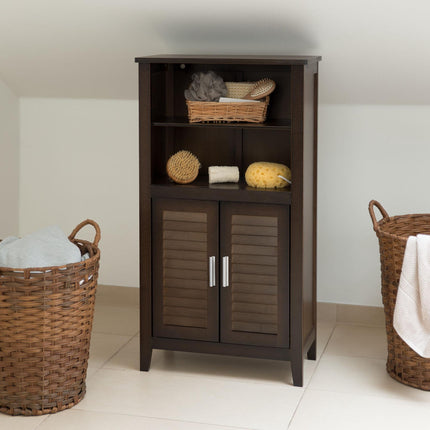 Bathroom cabinet dark brown LAMELL