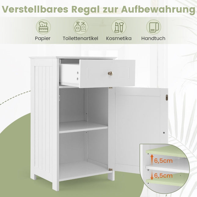 Bathroom cabinet narrow with drawer & door 43 x 34 x 77 cm white