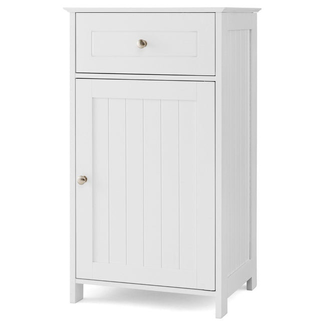 Bathroom cabinet narrow with drawer & door 43 x 34 x 77 cm white