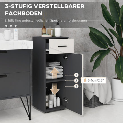 Badezimmerschrank, grau, 30 x 30 x 82 cm, verstellbare Einlegeböden