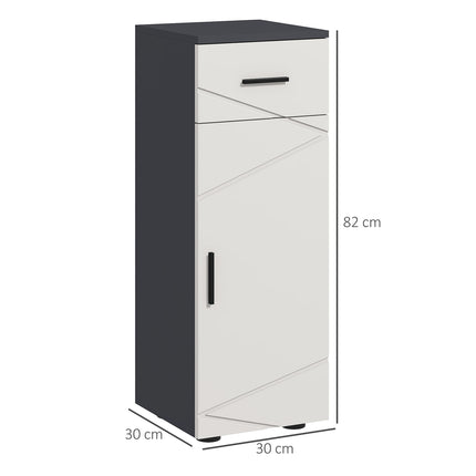 Badezimmerschrank, grau, 30 x 30 x 82 cm, verstellbare Einlegeböden