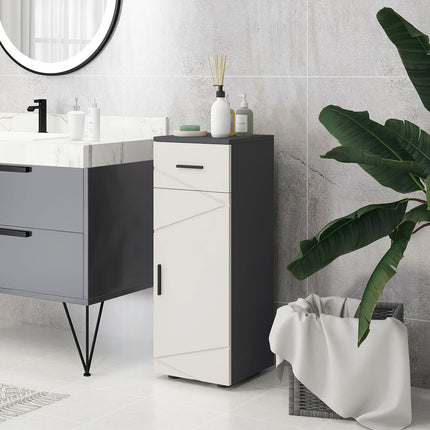 Badezimmerschrank, grau, 30 x 30 x 82 cm, verstellbare Einlegeböden