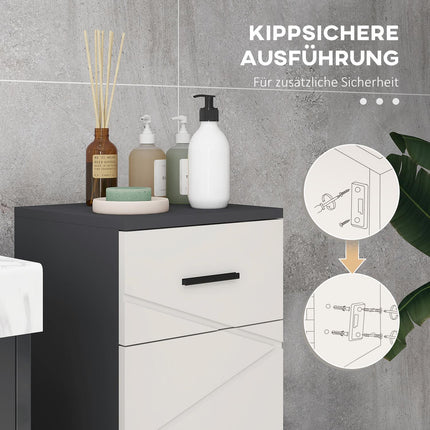 Badezimmerschrank, grau, 30 x 30 x 82 cm, verstellbare Einlegeböden