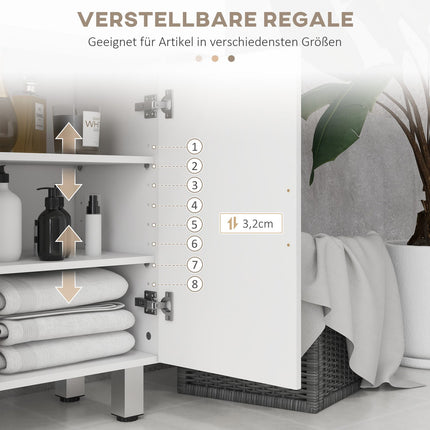 Badezimmerschrank, Hochglanz weiß, verstellbarer Einlegeboden
