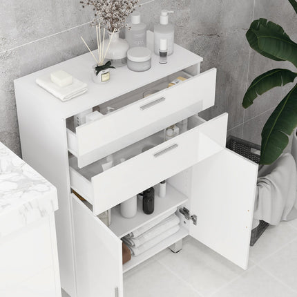 Badezimmerschrank, Hochglanz weiß, verstellbarer Einlegeboden