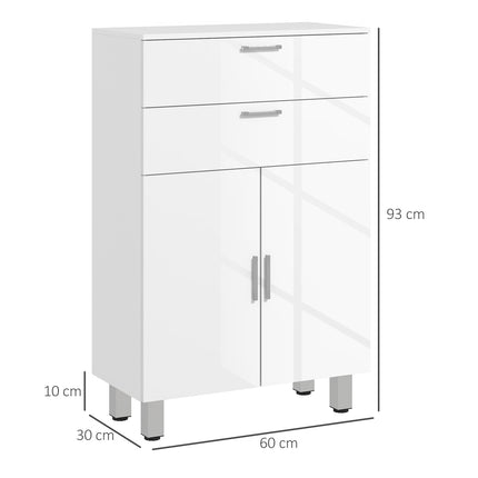 Badezimmerschrank, Hochglanz weiß, verstellbarer Einlegeboden