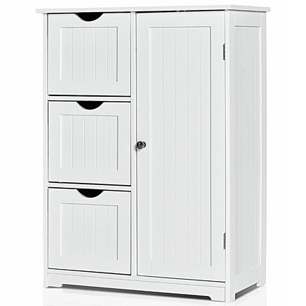 Badezimmerschrank Aufbewahrungsschrank mit 3 Schubladen 60 x 30 x 81 cm weiß
