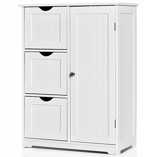 Bathroom cabinet storage cabinet with 3 drawers 60 x 30 x 81 cm white
