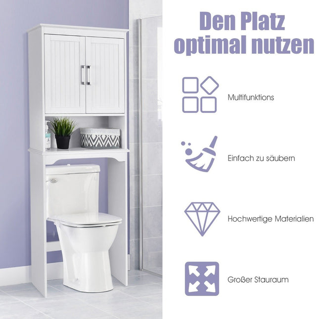 Badezimmerschrank Waschmaschinenschrank mit verstellbarem Einlegeboden 63 x 23 x 168 cm