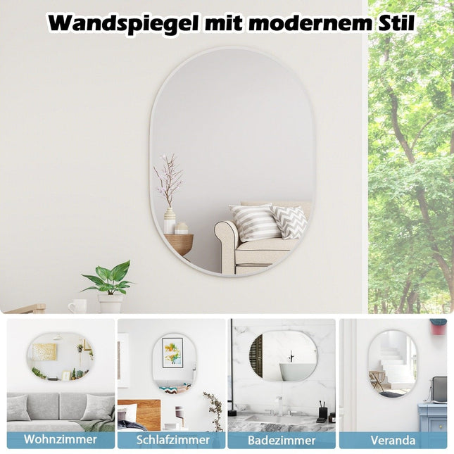 Badkamerspiegel 70 x 50 cm grote cosmeticaspiegel met onbreekbare folie zwart