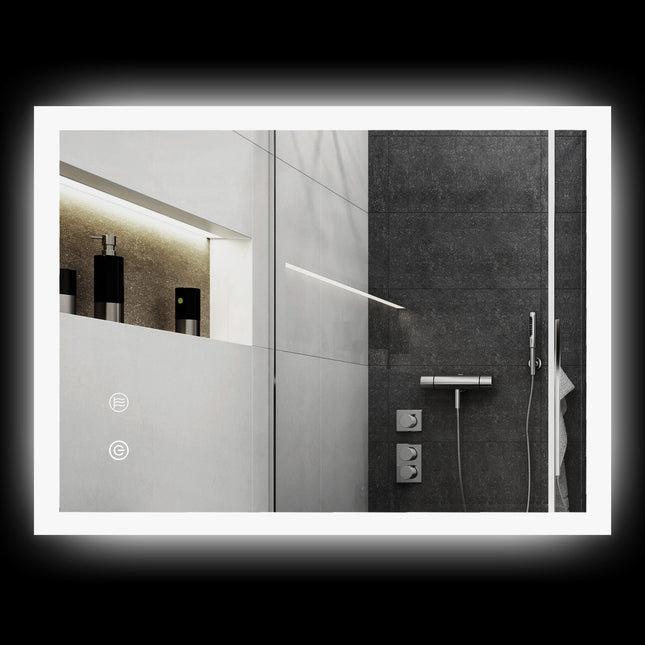 LED-Badezimmerspiegel mit Touch-Schalter, 80x60cm, 3 Farben