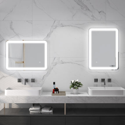 LED-Badezimmerspiegel, 50x70cm, Antibeschlag, Touch-Schalter