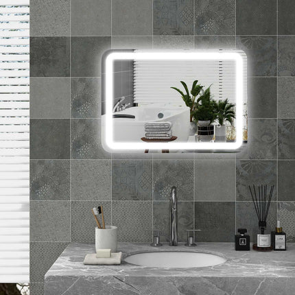 LED-Badezimmerspiegel, 50x70cm, Antibeschlag, Touch-Schalter