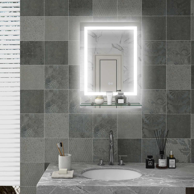 Bathroom mirror with lighting and anti-fog, 70 x 50 cm