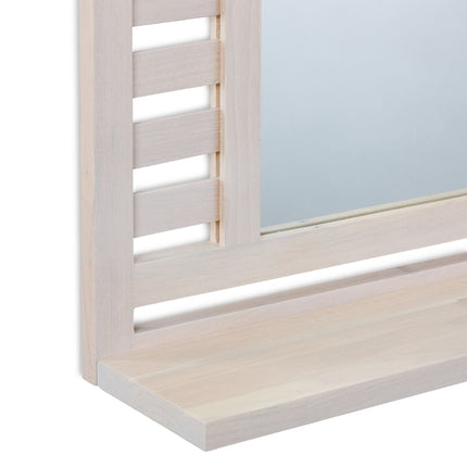 Miroir de salle de bain avec étagère en blanc vintage