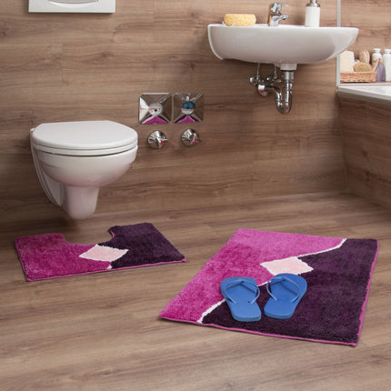Badezimmerteppich im 2er-Set gemustert