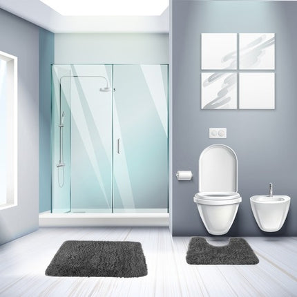 Badezimmerteppich - Set - grau Ruhhy 22061 