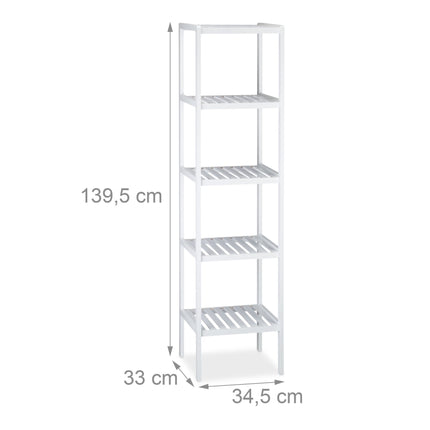 Bathroom shelf bamboo white