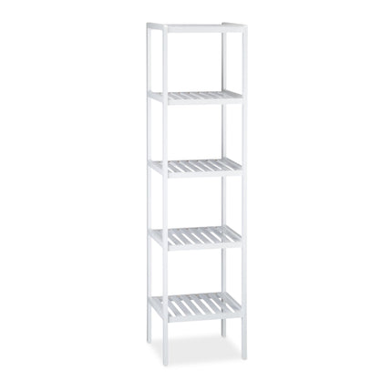 Bathroom shelf bamboo white