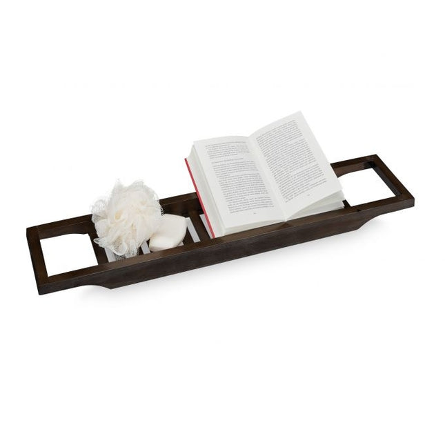 Bathroom shelf in dark brown bamboo