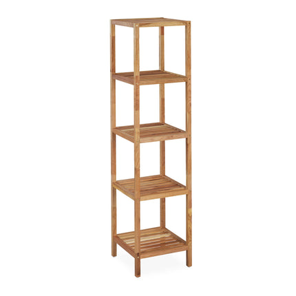 Bathroom shelf in walnut with 5 shelves