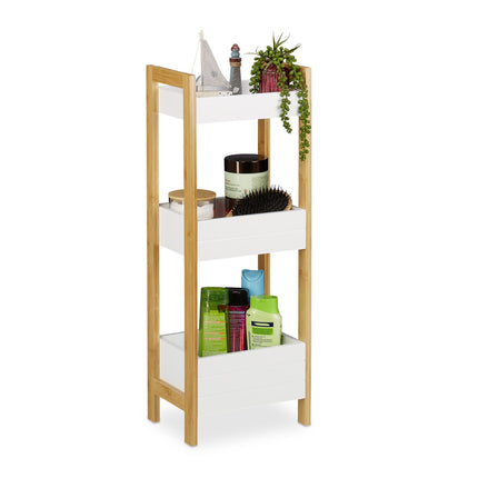 Bathroom shelf with 3 baskets