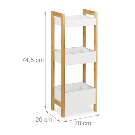 Bathroom shelf with 3 baskets