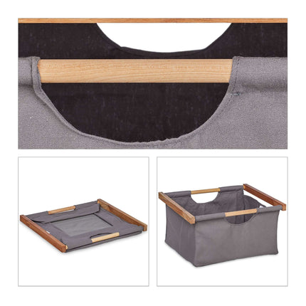 Bathroom shelf with 3 laundry baskets gray