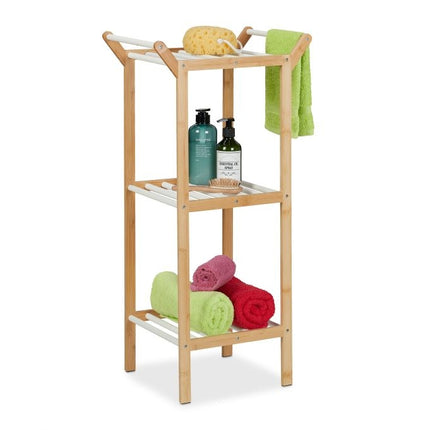 Bathroom shelf with towel holder