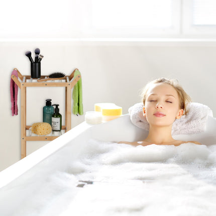 Bathroom shelf with towel holder