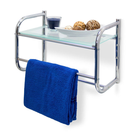 Étagère de salle de bain avec porte-serviettes