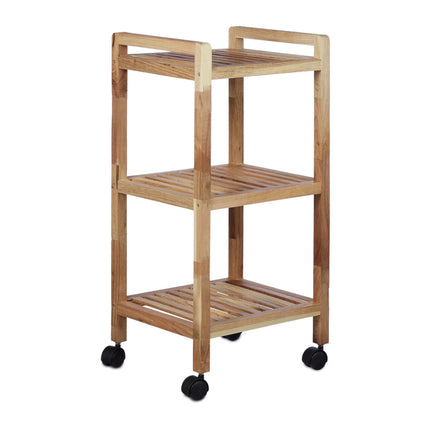 Badezimmerregal mit Rollen Holz