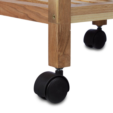 Badezimmerregal mit Rollen Holz