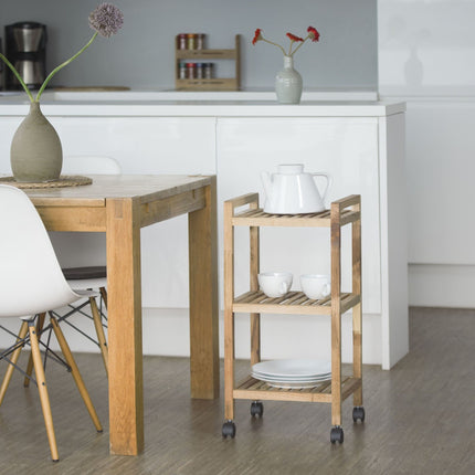 Badezimmerregal mit Rollen Holz