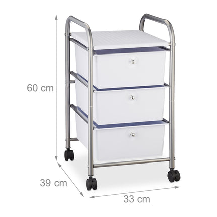 Bathroom trolley with 3 drawers