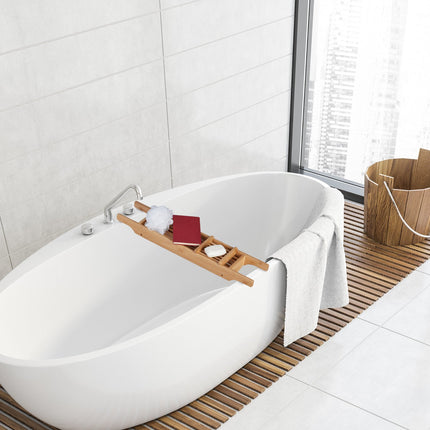 Bath shelf in bamboo with feet