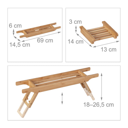 Bath shelf in bamboo with feet