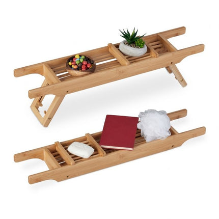 Bath shelf in bamboo with feet