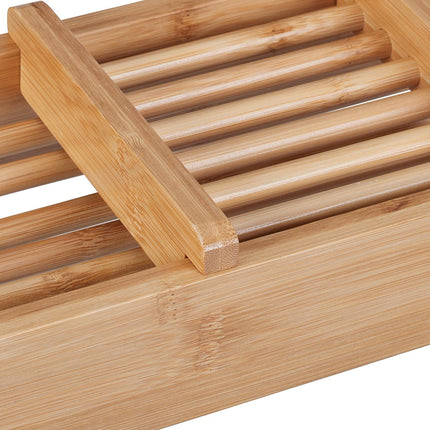 Bath shelf in bamboo with feet