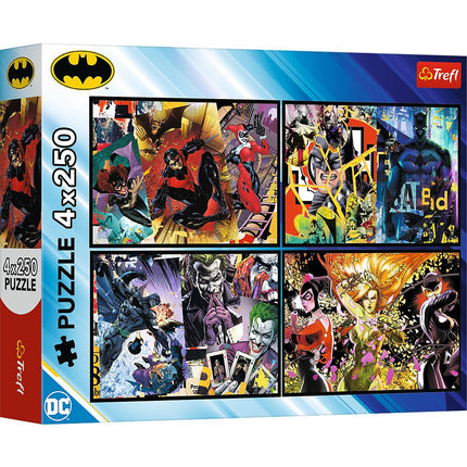 Batman Puzzle-Set, 4 x 250 Teile, Spaß für jedes Alter