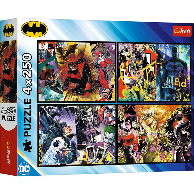 Batman Puzzle-Set, 4 x 250 Teile, Spaß für jedes Alter
