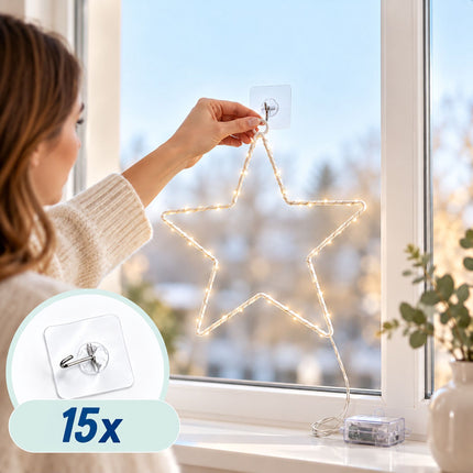 Battery LED Christmas Star with Remote Control and Timer, 40 LEDs, IP44