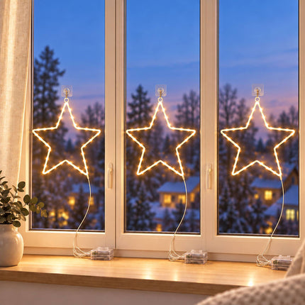 Battery LED Christmas Star with Remote Control and Timer, 40 LEDs, IP44