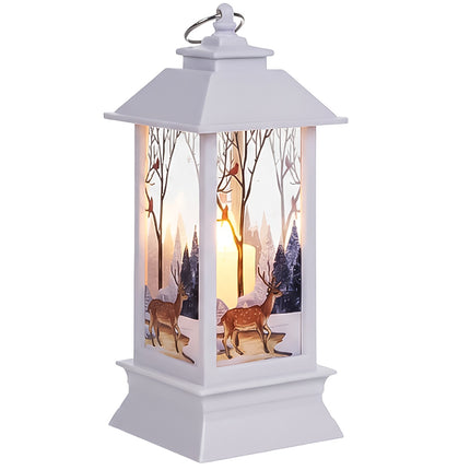 Battery-Operated White LED Christmas Lantern