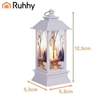 Battery-Operated White LED Christmas Lantern