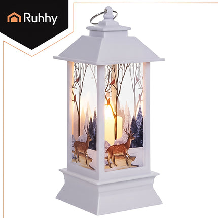 Battery-Operated White LED Christmas Lantern