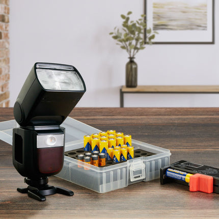 Battery box with tester