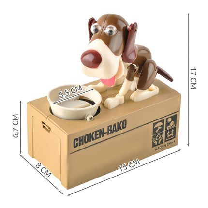 Batteriebetriebenes Sparschwein - brauner Hund 22470 