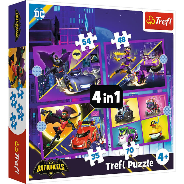 Batwheels Puzzle-Set, 4-in-1 Spaß für Kinder